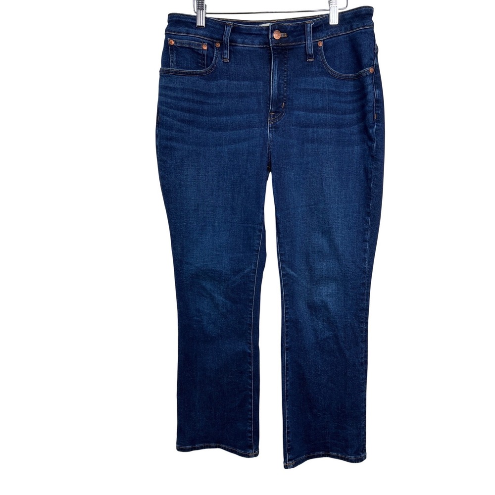 Madewell High Rise Kick Out Flare Women 30 Jeans Dark Wash Blue Denim Pants PA25